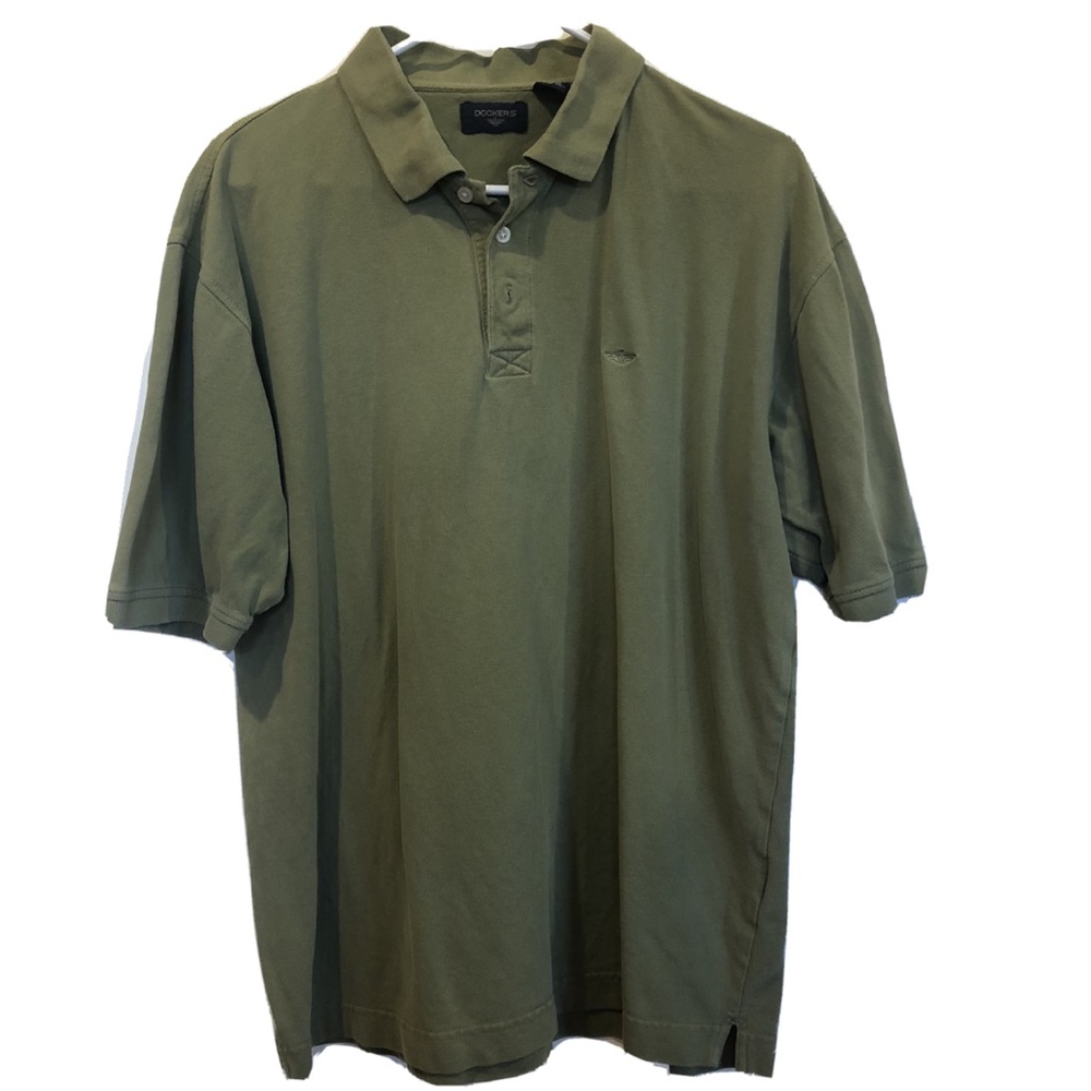 Dockers Mens Dark Hunter Green Polo Size Large